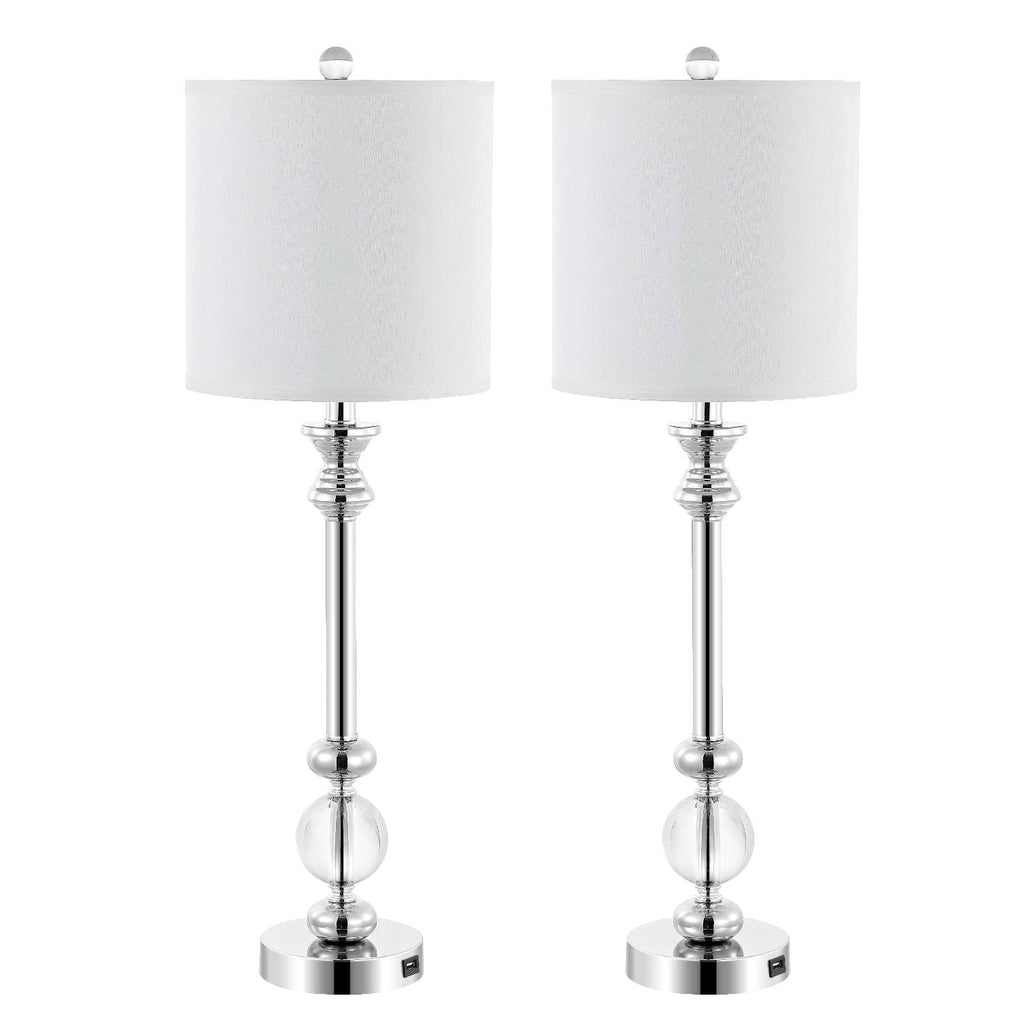 Safavieh Erica Crystal Candlestick Lamp/Usb - Crystal (Set of 2)