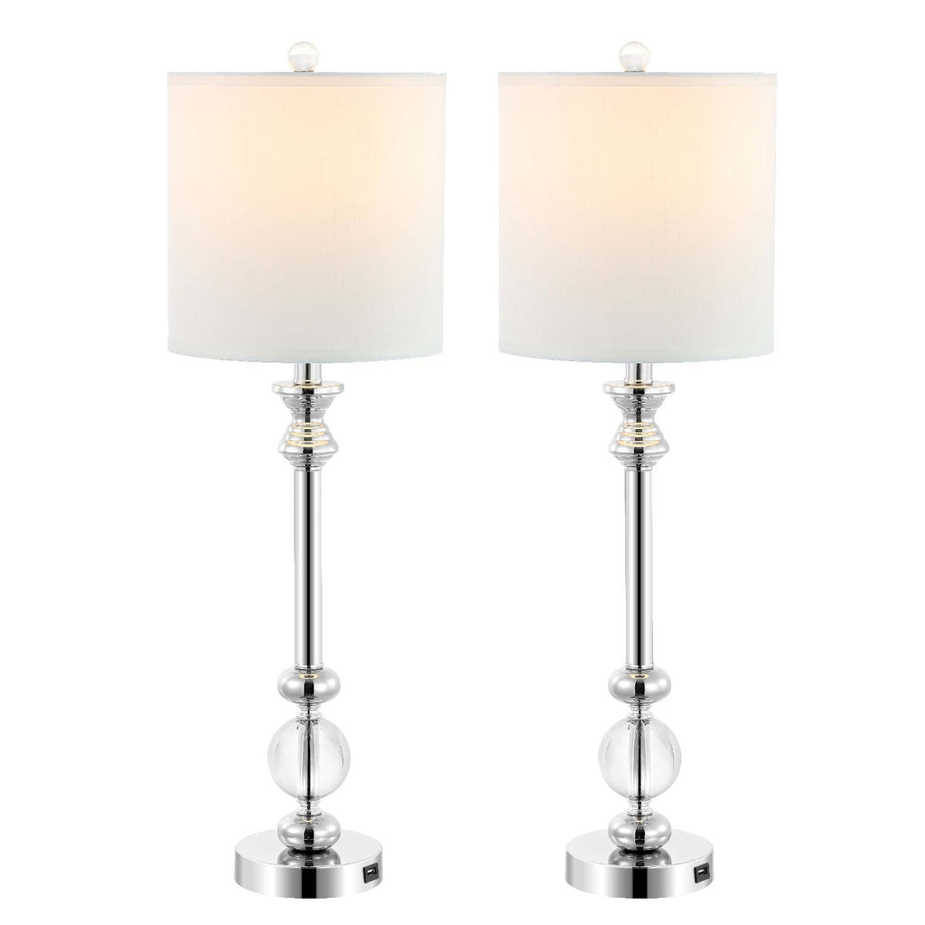 Safavieh Erica Crystal Candlestick Lamp/Usb - Crystal (Set of 2)