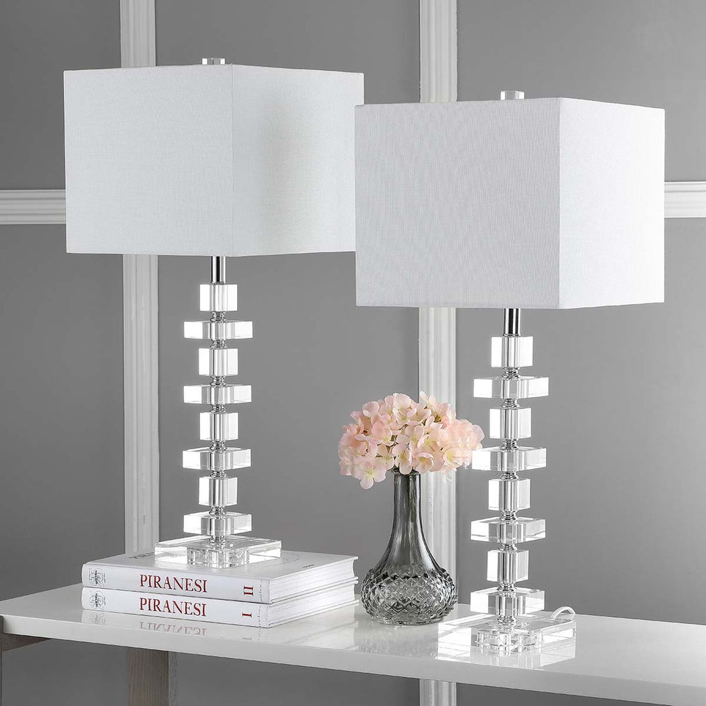 Safavieh Deco 28.5 Inch H Crystal Table Lamp-Clear (Set of 2)