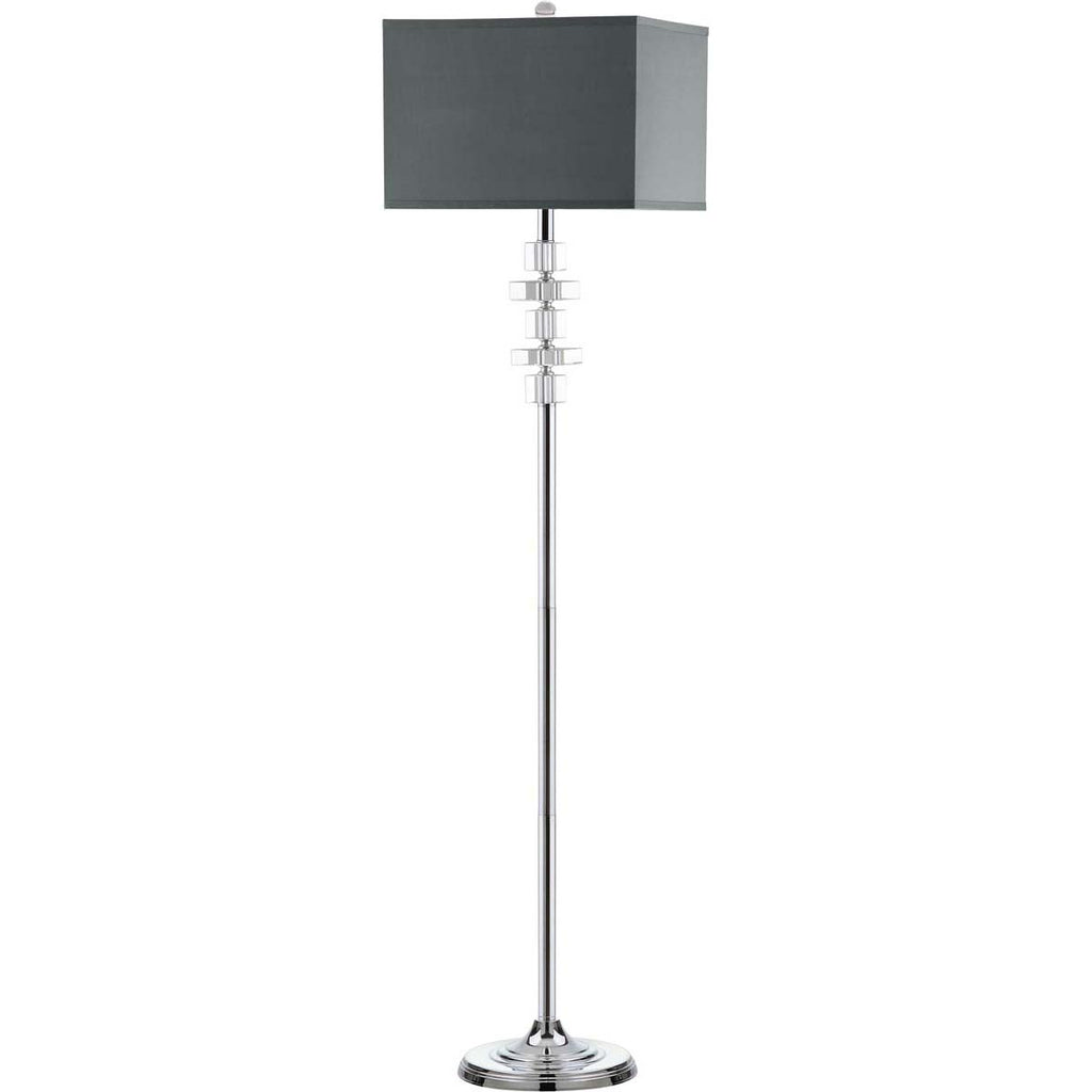 Safavieh Times 60.5 Inch H Square Floor Lamp-Clear/Chrome