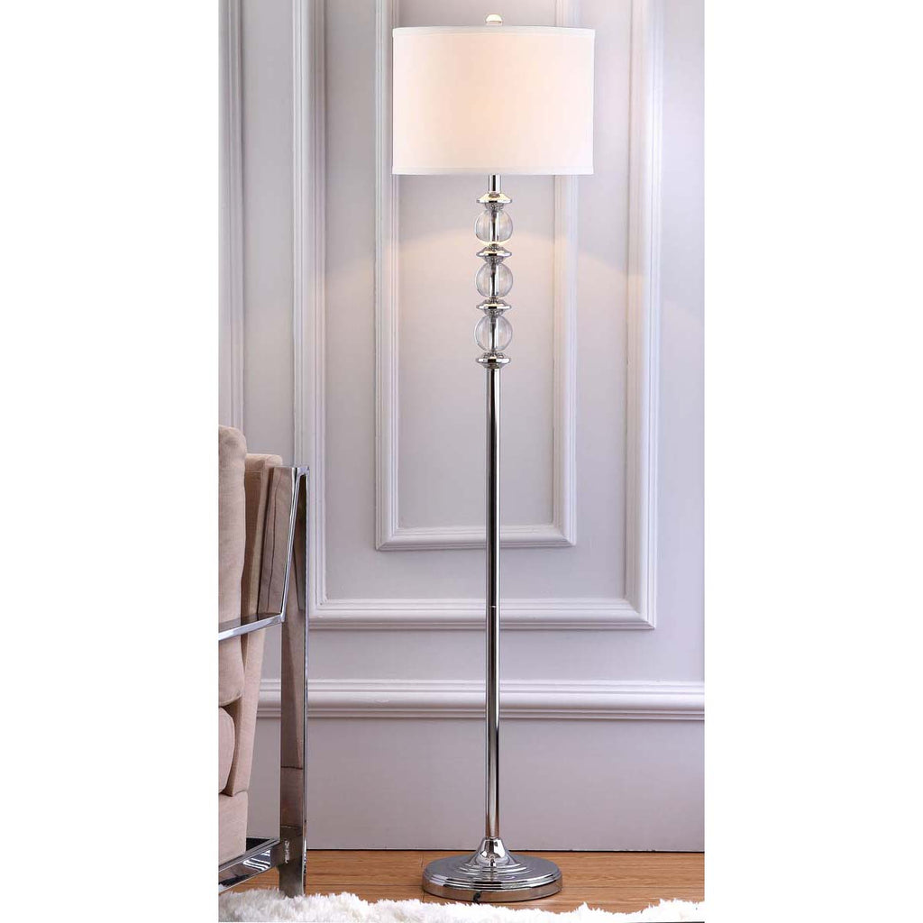 Safavieh Riga 60 Inch H Floor Lamp-Clear/Chrome