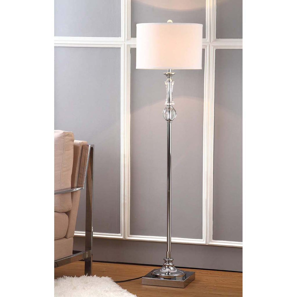 Safavieh Canterbury 60 Inch H Floor Lamp-Clear/Chrome