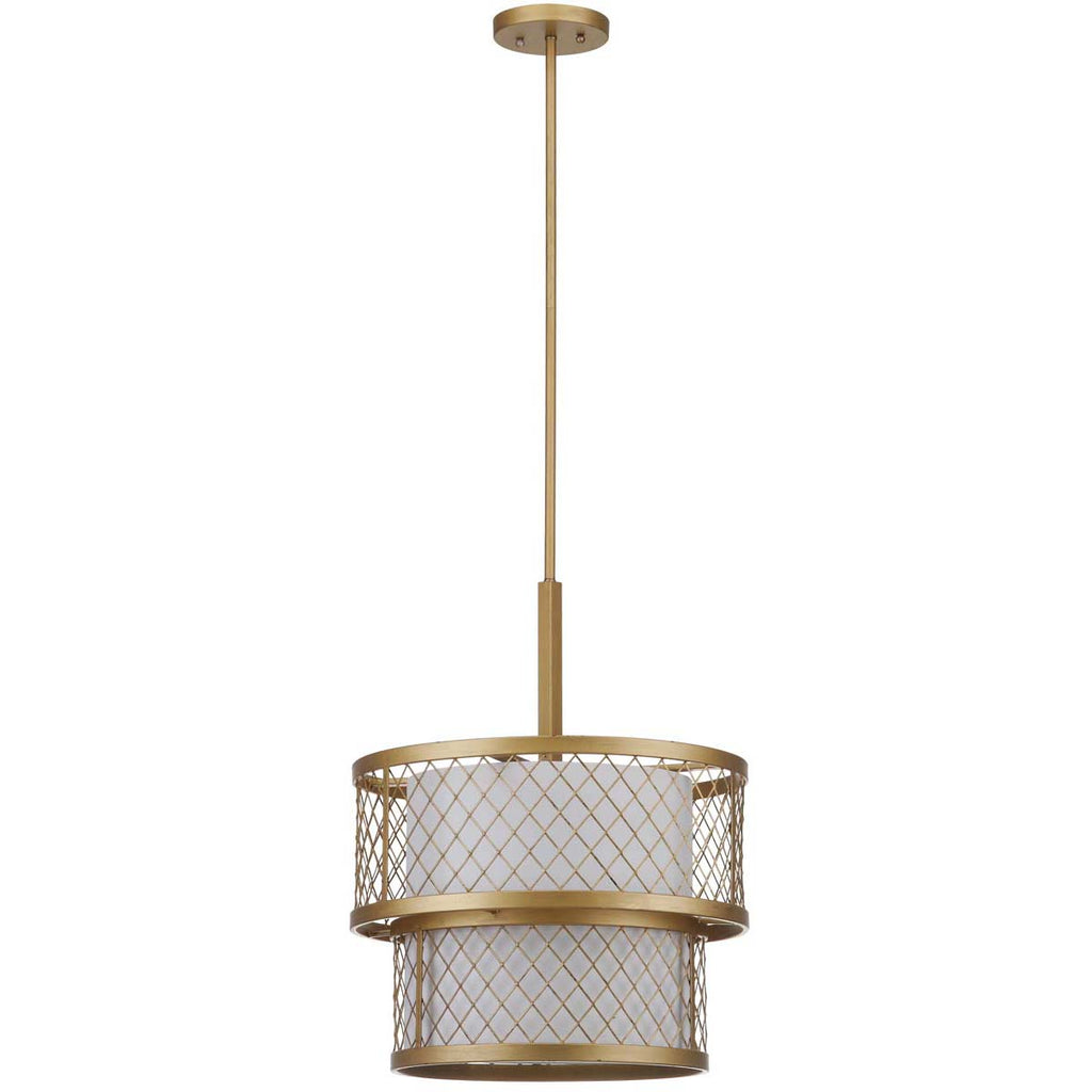 Safavieh Evie Antique 6 Light Gold 17 Inch Dia Mesh Adjustable Pendant-Antique Gold