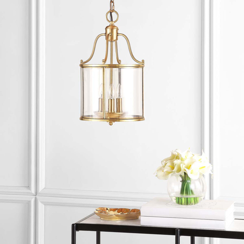 Safavieh Sutton Place 3 Light Brass 10 Inch Dia Pendant-Brass