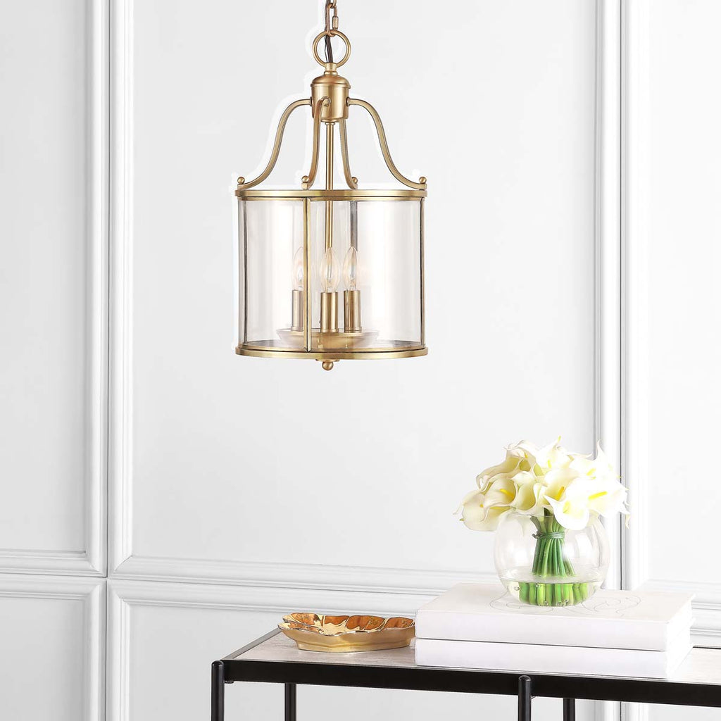 Safavieh Sutton Place 3 Light Brass 10 Inch Dia Pendant-Brass