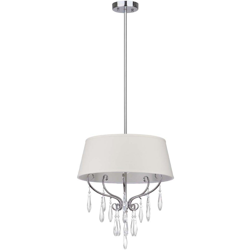 Safavieh Waltz 3 Light Chrome Beaded 17 Inch Dia Adjustable Pendant-Chrome