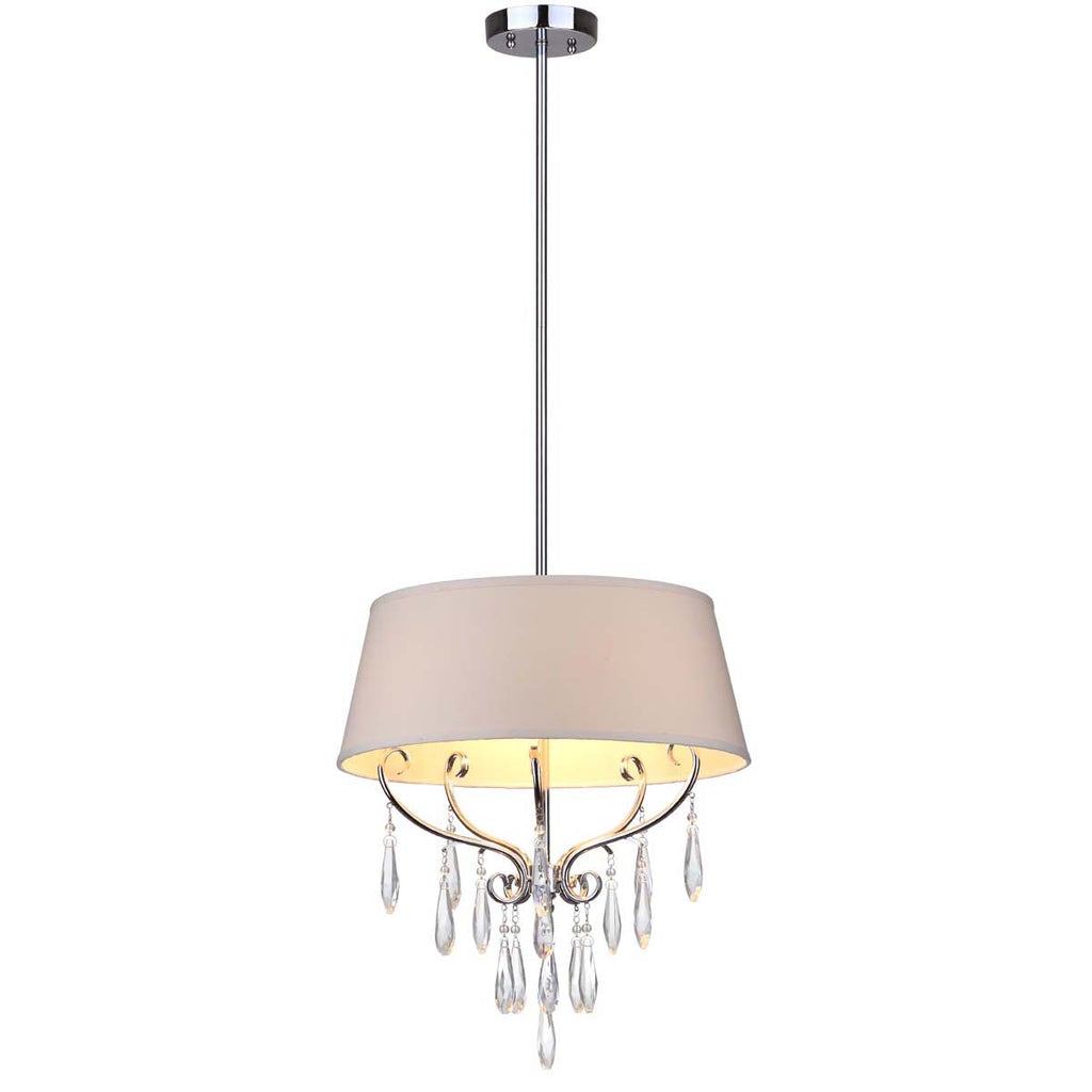 Safavieh Waltz 3 Light Chrome Beaded 17 Inch Dia Adjustable Pendant-Chrome