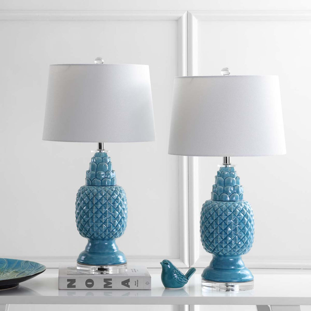 Safavieh Blakely 28 Inch H Teal Table Lamp-Blue (Set of 2)