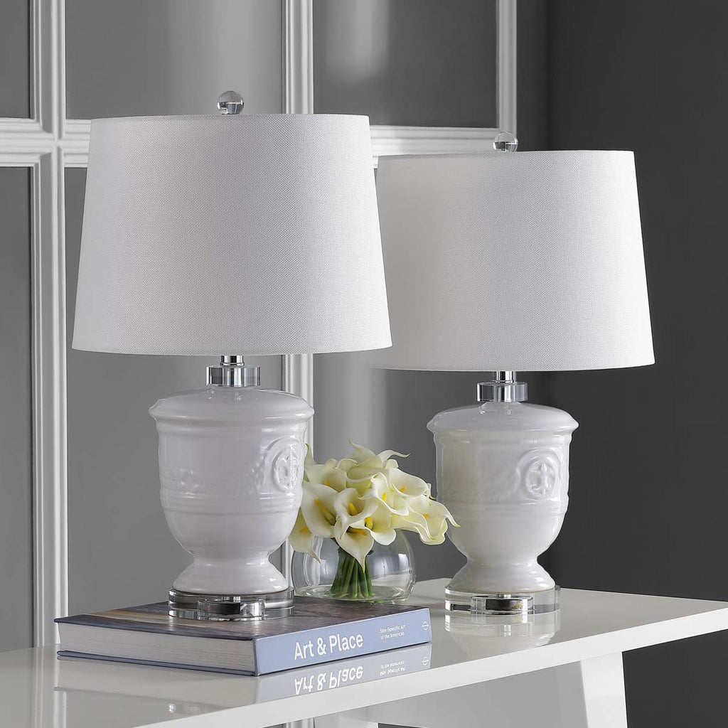 Safavieh Shoal 23 Inch H White Table Lamp - White (Set of 2)