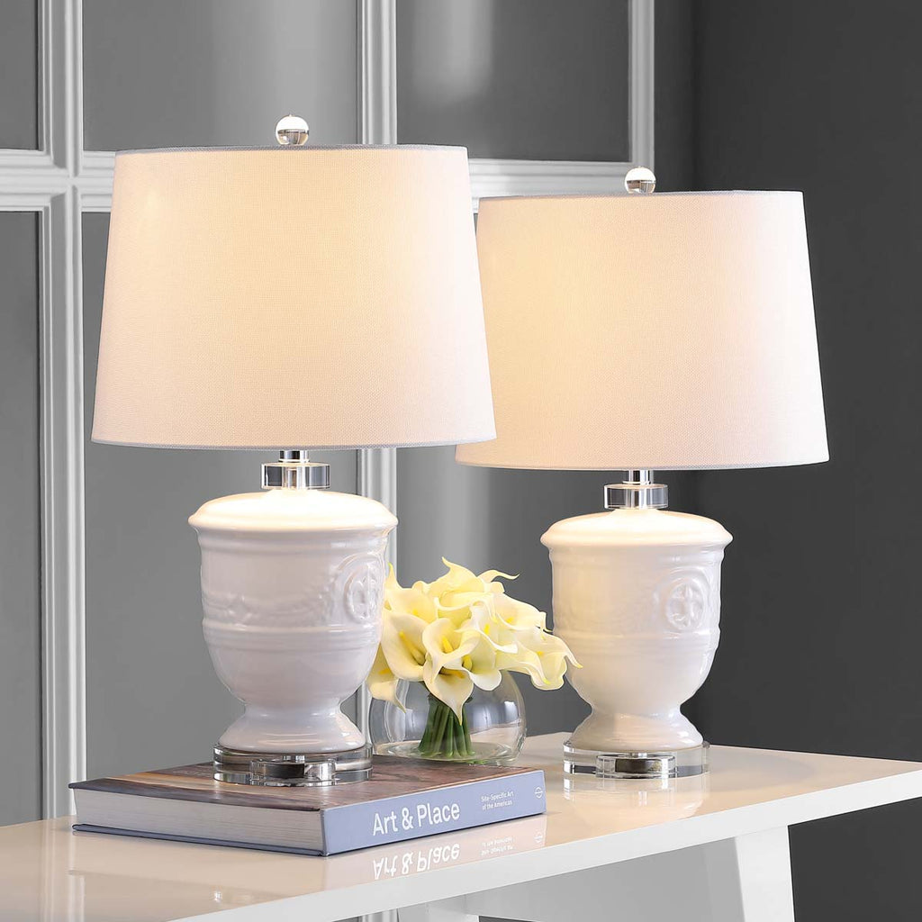 Safavieh Shoal 23 Inch H White Table Lamp - White (Set of 2)