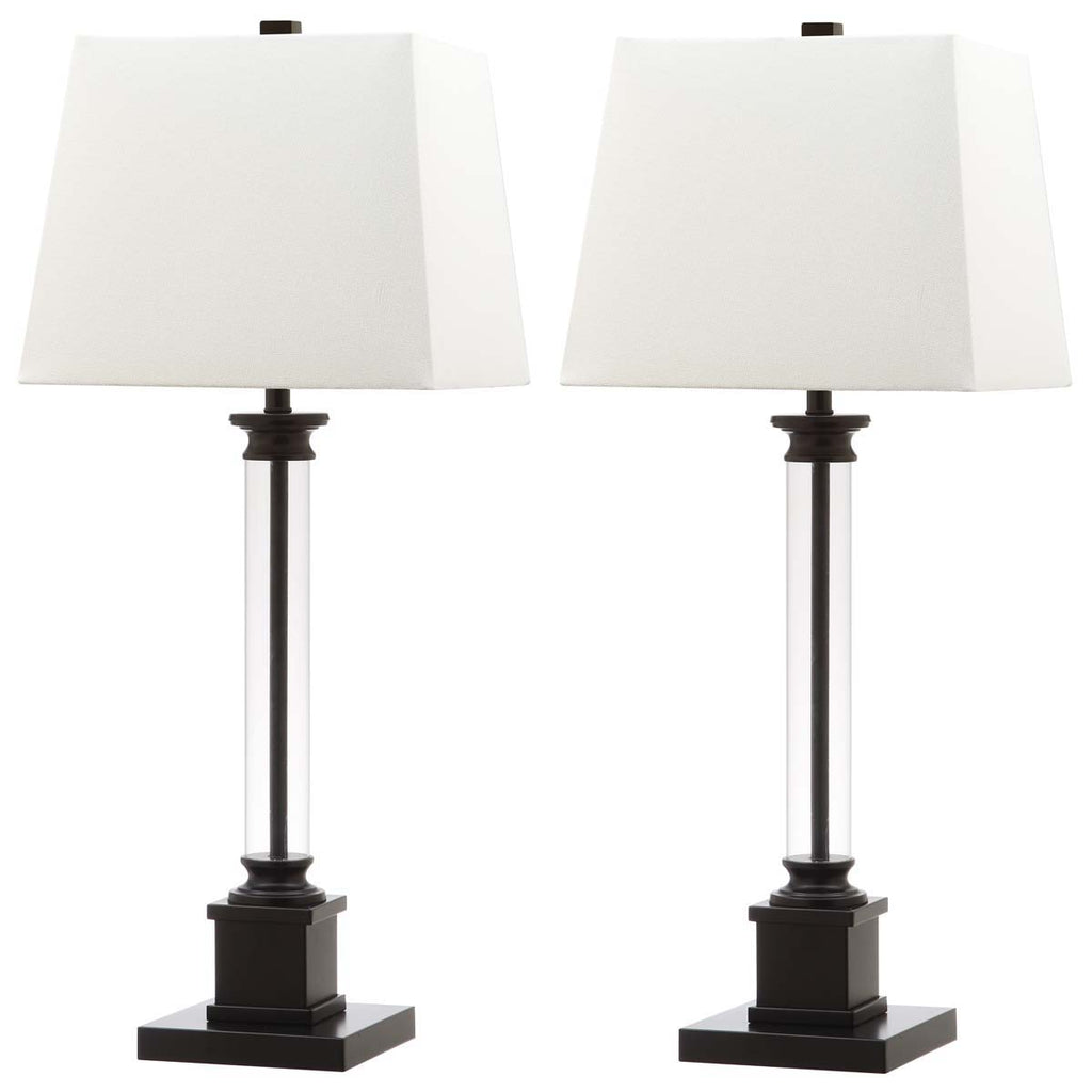 Safavieh Davis 30.5 Inch H Table Lamp-Black/Clear (Set of 2)