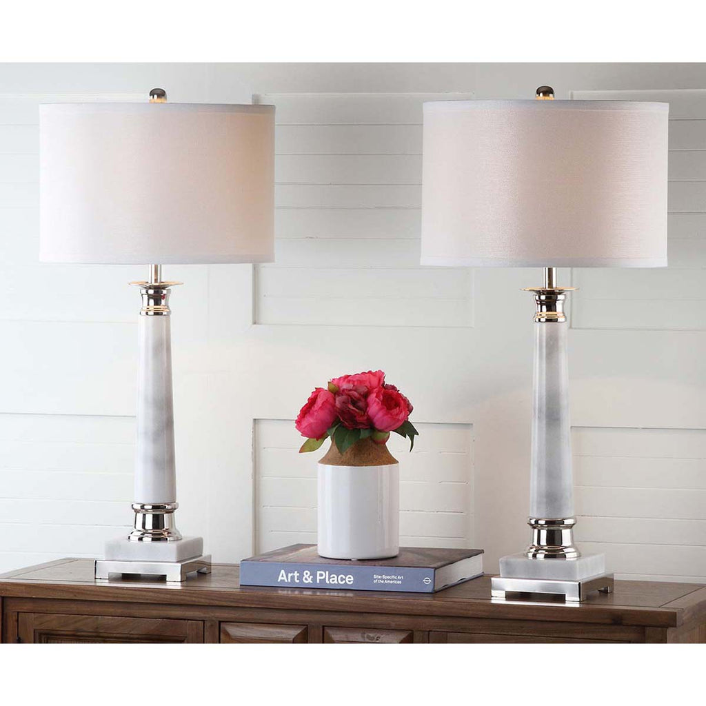 Safavieh Colleen 31 Inch H Table Lamp-White Marble (Set of 2)