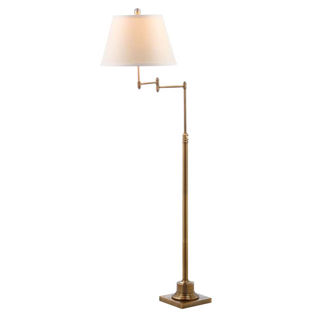 Safavieh Ingram 68.5  Inch H Adjustable Swivel Floor Lamp - Brass