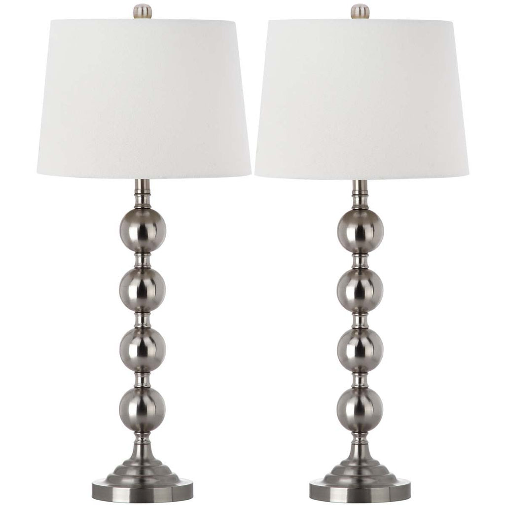 Safavieh Stacked 32.5 Inch H Gazing Ball Table Lamp-Nickel (Set of 2)