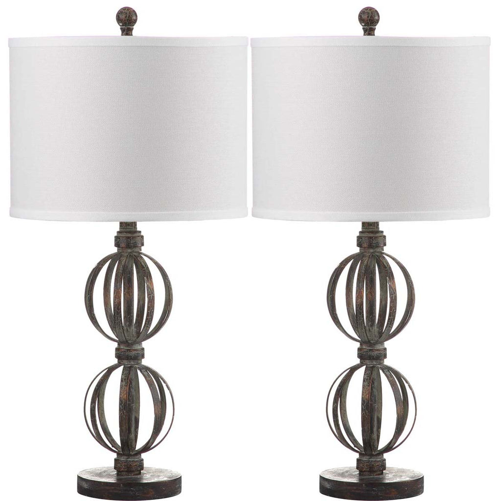 Safavieh Calista 27.75 Inch H Double Sphere Table Lamp-Oil Rubbed Bronze (Set of 2)