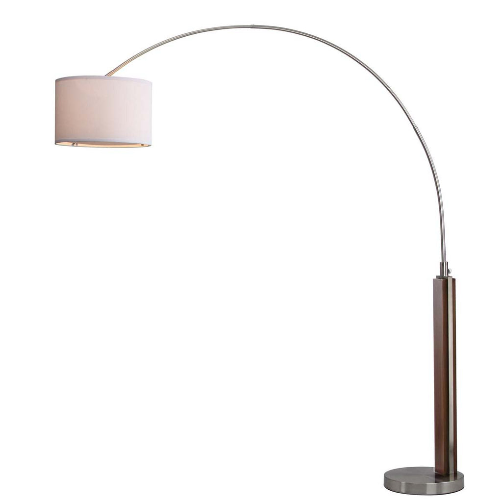 Safavieh Aries 86.5 Inch H Arc Floor Lamp-Nickel