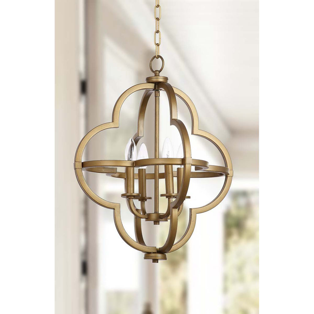 Safavieh Millard 18.5 Inch Dia Adjustable Dark Grey Pendant-Gold