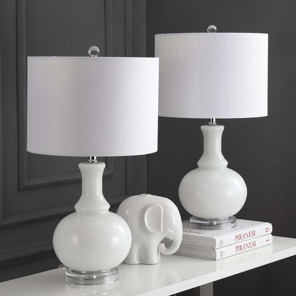 Safavieh Franny 25.75 Inch H Table Lamp-White (Set of 2)