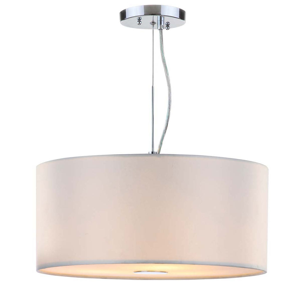 Safavieh Molly 3 Light Chrome 16 Inch Dia Adjustable Pendant-Chrome/Cream