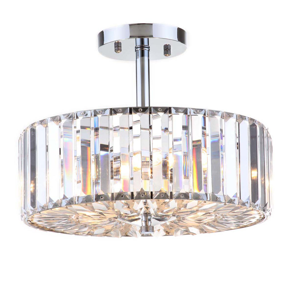 Safavieh Ariel 3 Light Chrome 13.5 Inch Dia Ceiling Light-Chrome/Clear