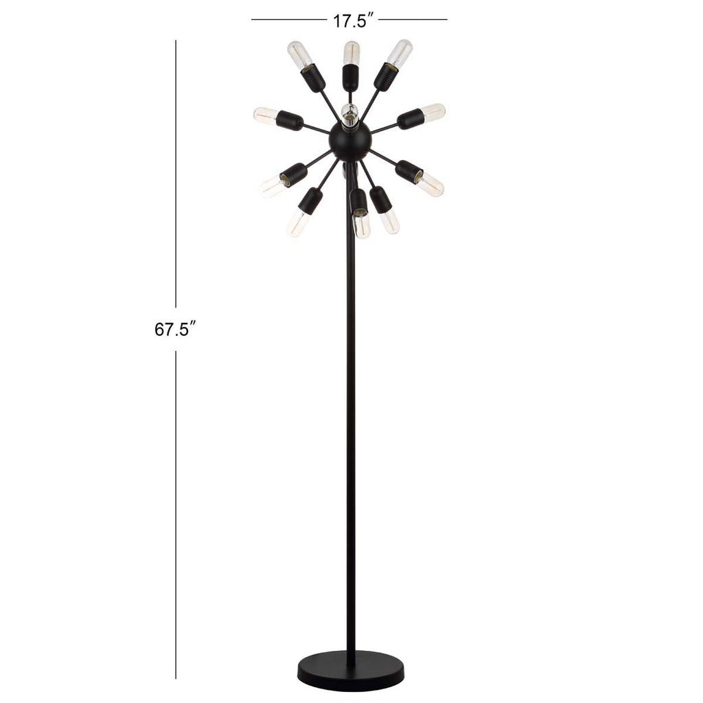 Safavieh Urban 12 Light 67.5 Inch H Retro Floor Lamp-Black