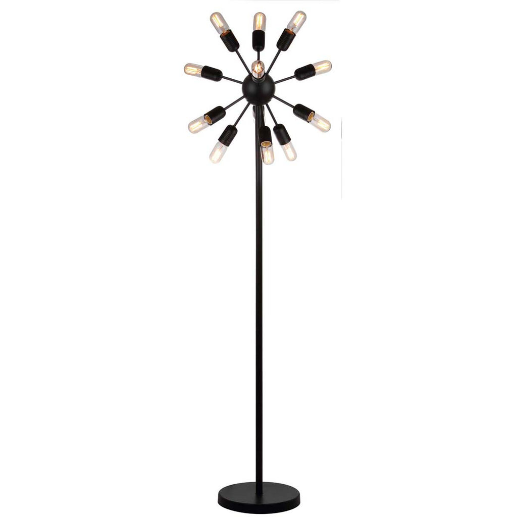 Safavieh Urban 12 Light 67.5 Inch H Retro Floor Lamp-Black