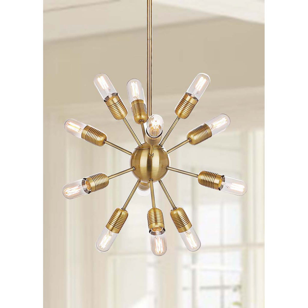 Safavieh Raging 12 Light Gold 17.5 Inch Dia Solace Pendant-Gold