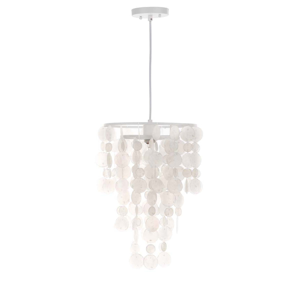 Safavieh Pearl Capiz 1 Light  13 Inch Dia Pendant-White