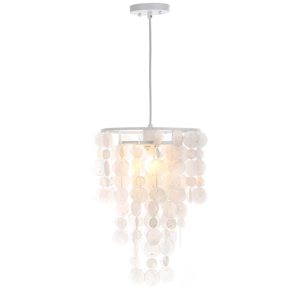 Safavieh Pearl Capiz 1 Light  13 Inch Dia Pendant-White