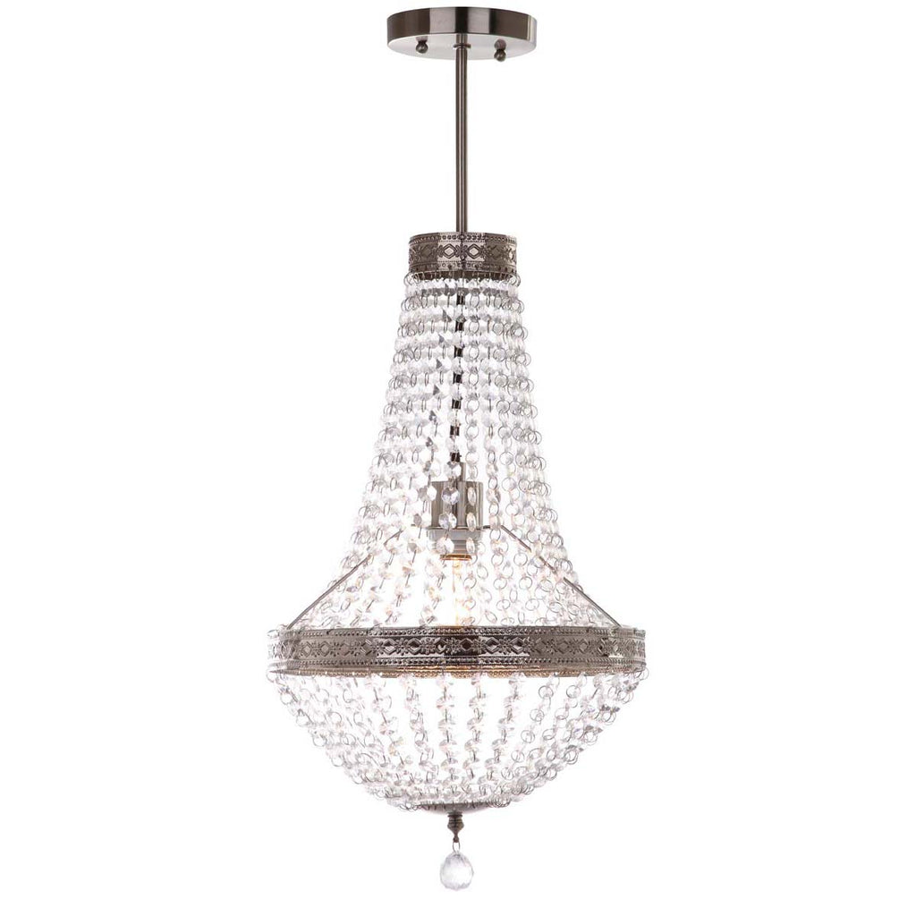 Safavieh Shirley Grand 1 Light 11.75 Inch Dia Pendant-Nickel/Clear