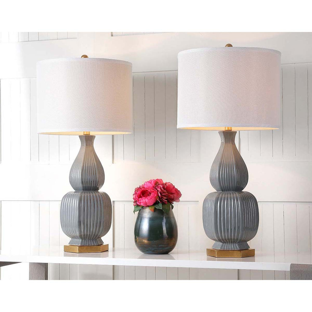 Safavieh Cleo 31.5 Inch H Table Lamp-Grey (Set of 2)