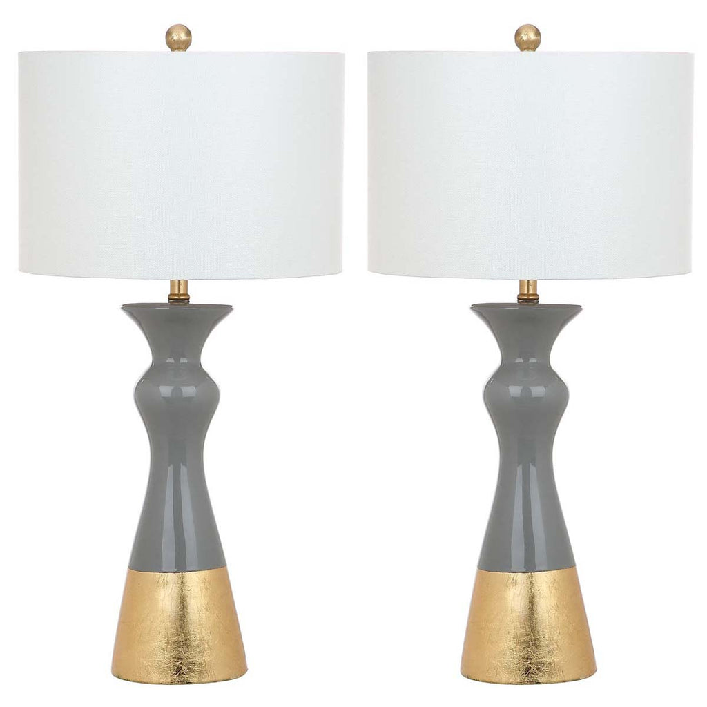 Safavieh Iris 30.5 Inch H Table Lamp-Grey/Gold (Set of 2)