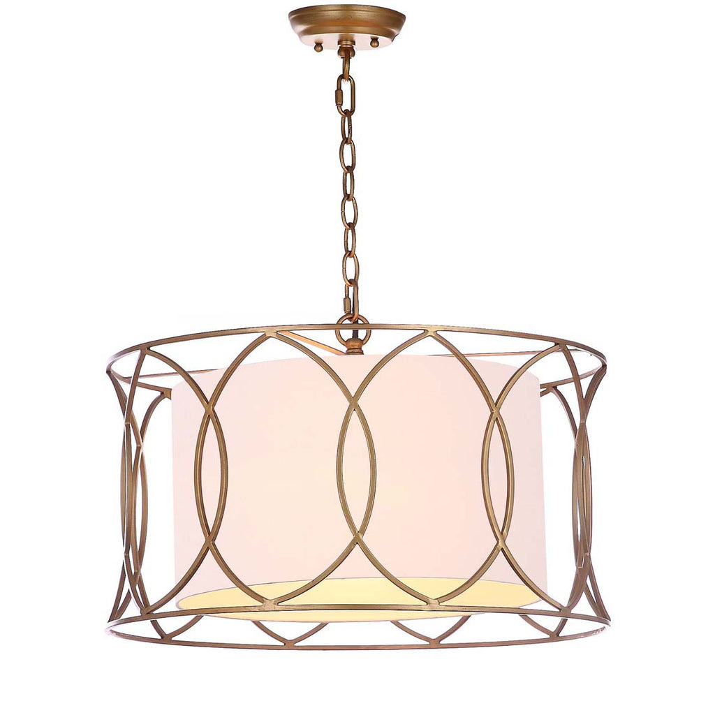 Safavieh Silas 21.5 Inch Dia Adjustable Pendant Lamp -Gold