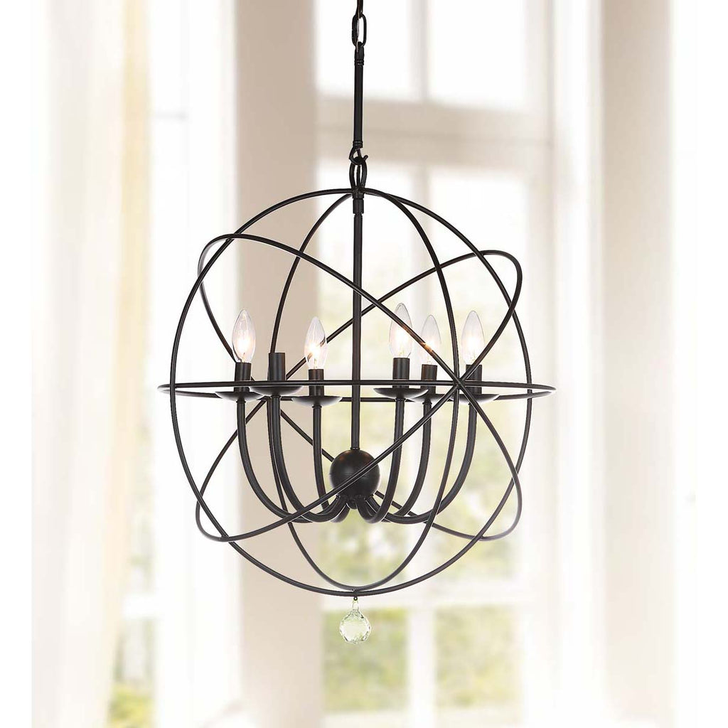 Safavieh Evie 22 Inch Dia Adjustable Chandelier -Black