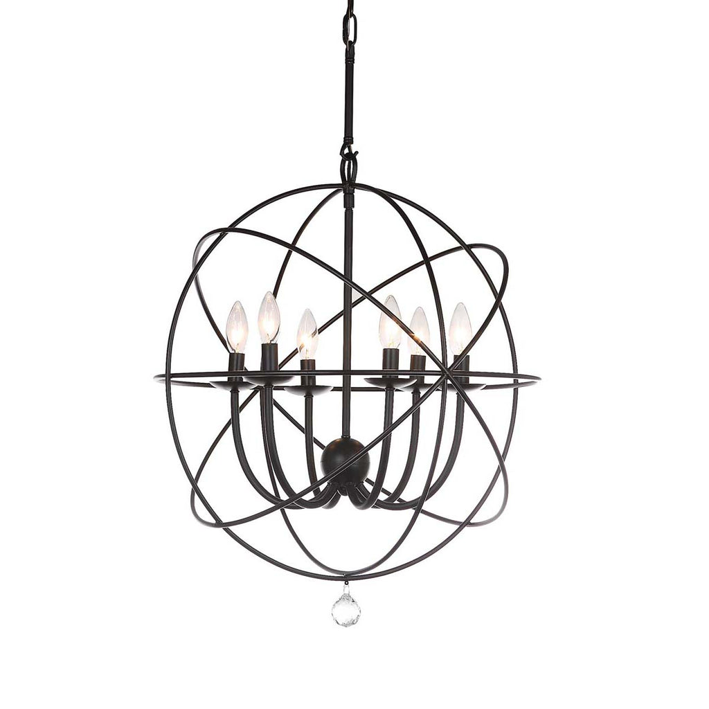 Safavieh Evie 22 Inch Dia Adjustable Chandelier -Black