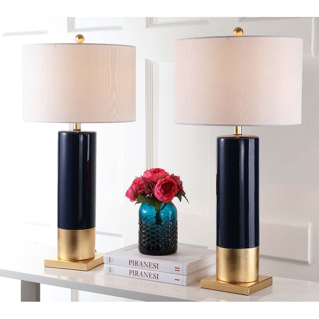 Safavieh Dolce 31 Inch H Table Lamp-Navy/Gold (Set of 2)