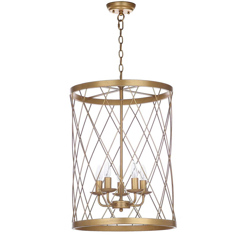 Safavieh Alair 18 Inch Dia Adjustable Pendant Lamp -Gold