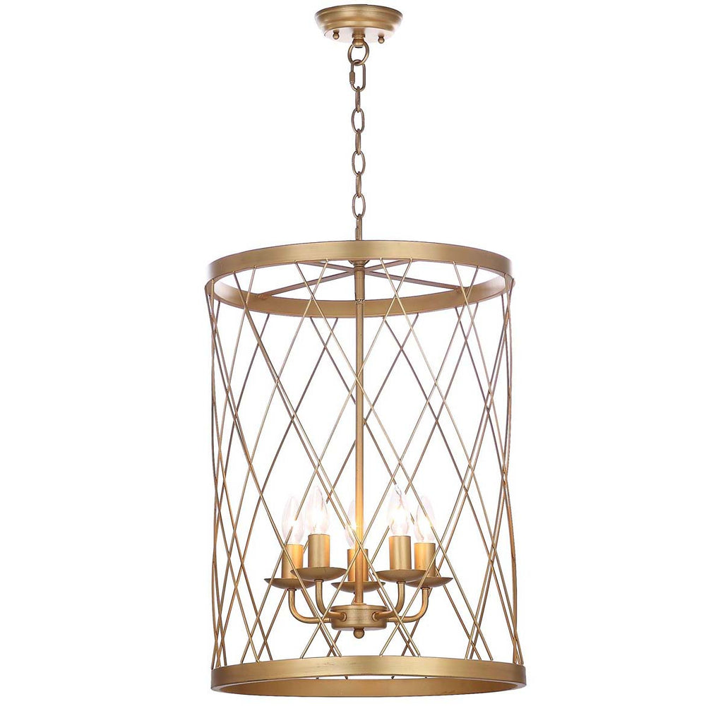 Safavieh Alair 18 Inch Dia Adjustable Pendant Lamp -Gold