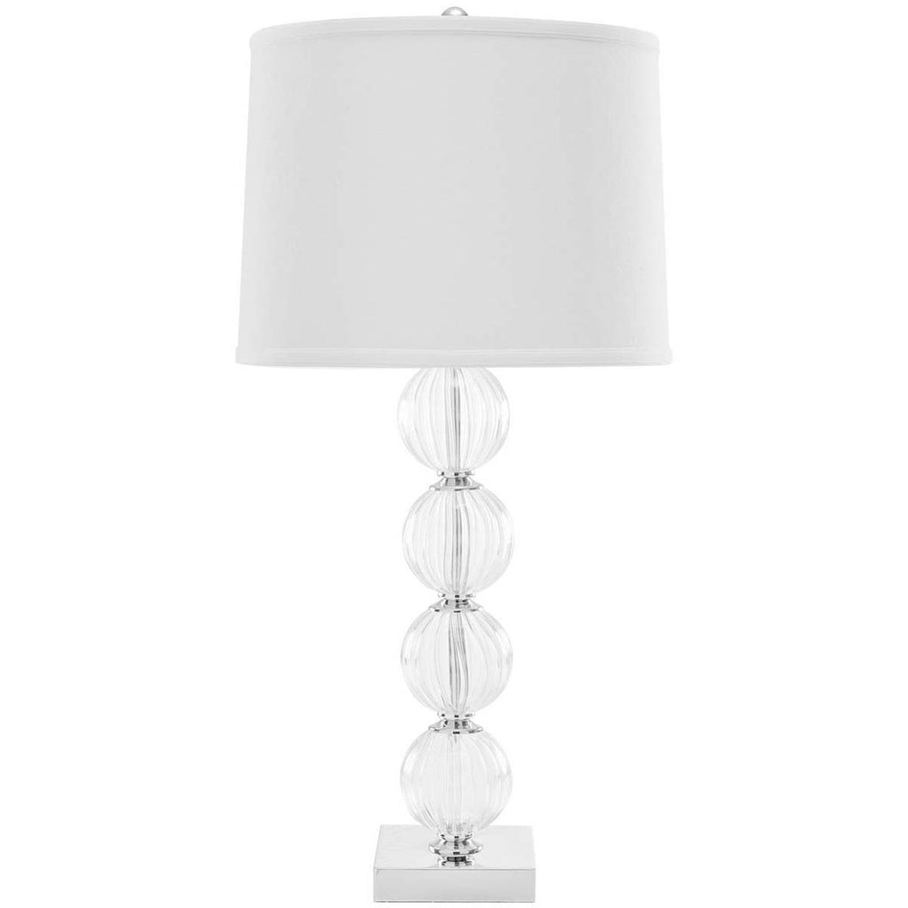 Safavieh Amanda 31 Inch H White Crystal Glass Globe Lamp - White