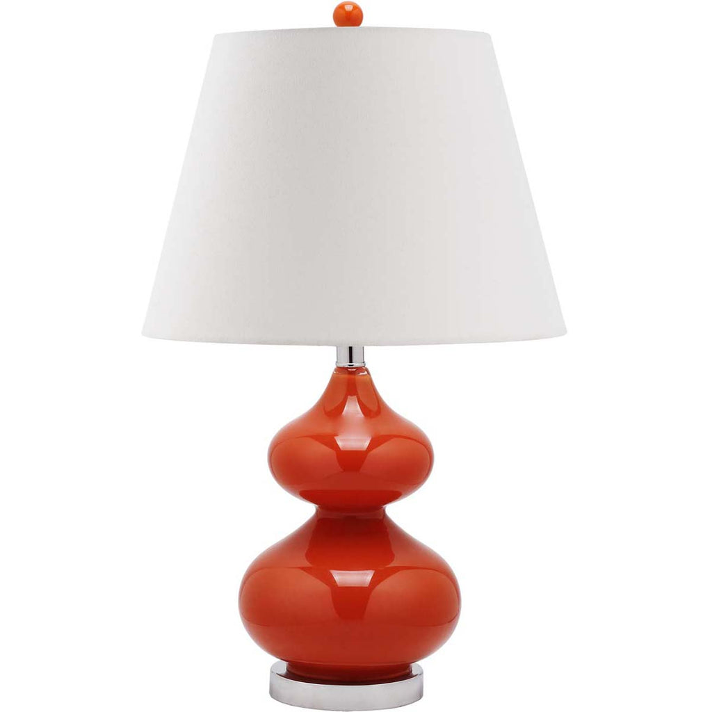 Safavieh Eva 24 Inch H Double Gourd Glass Lamp - Orange