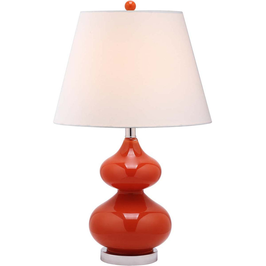 Safavieh Eva 24 Inch H Double Gourd Glass Lamp - Orange