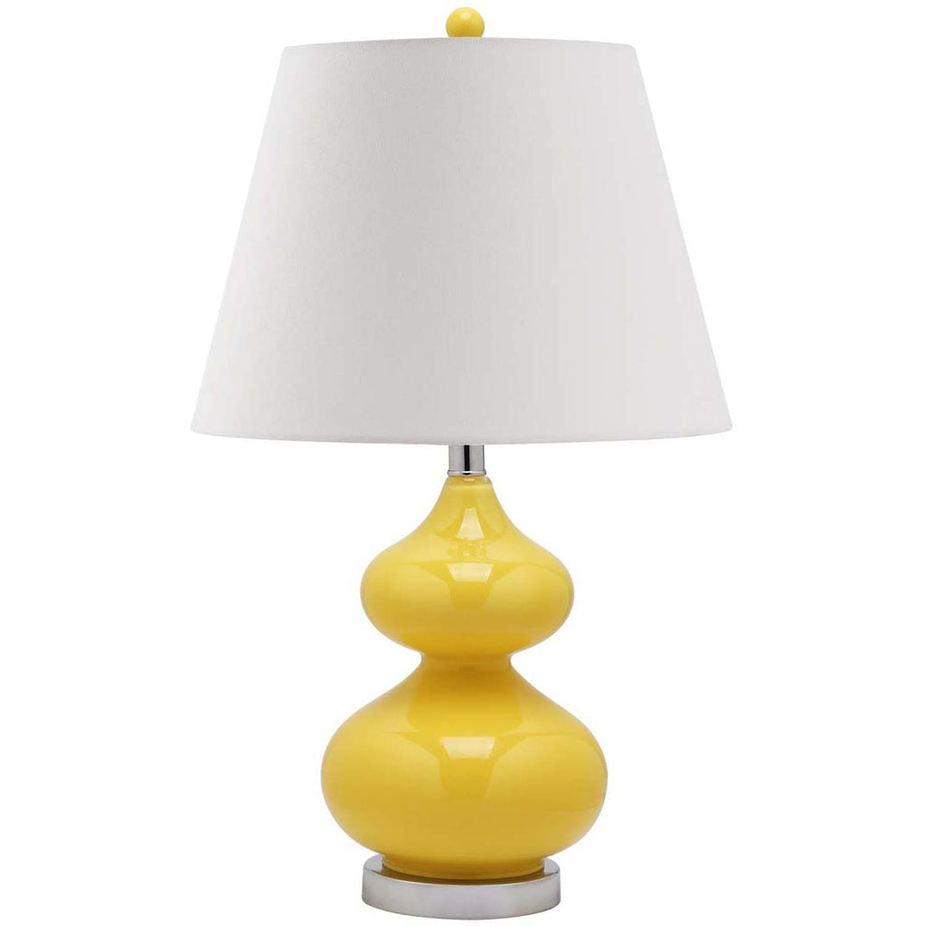 Safavieh Eva 24 Inch H Double Gourd Glass Lamp - Yellow