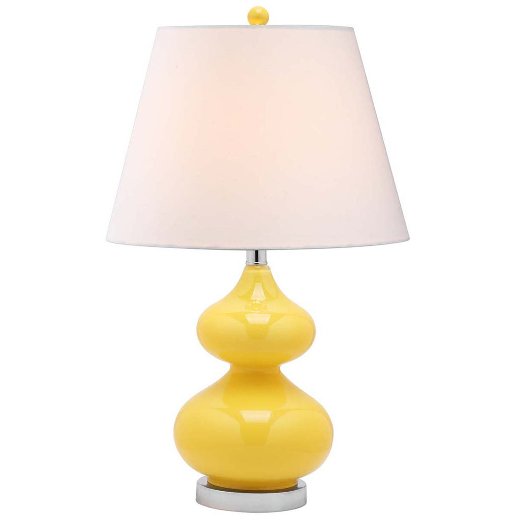 Safavieh Eva 24 Inch H Double Gourd Glass Lamp - Yellow