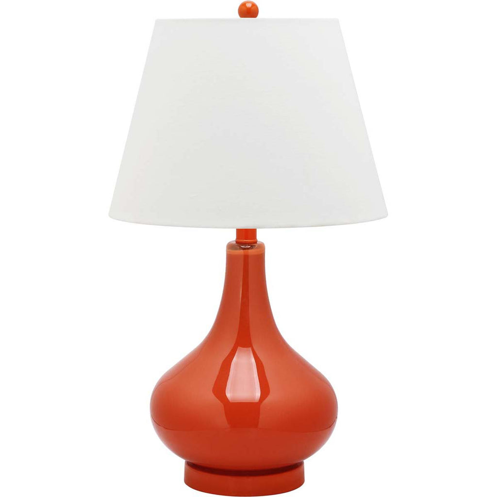 Safavieh Amy 24 Inch H Gourd Glass Lamp - Orange