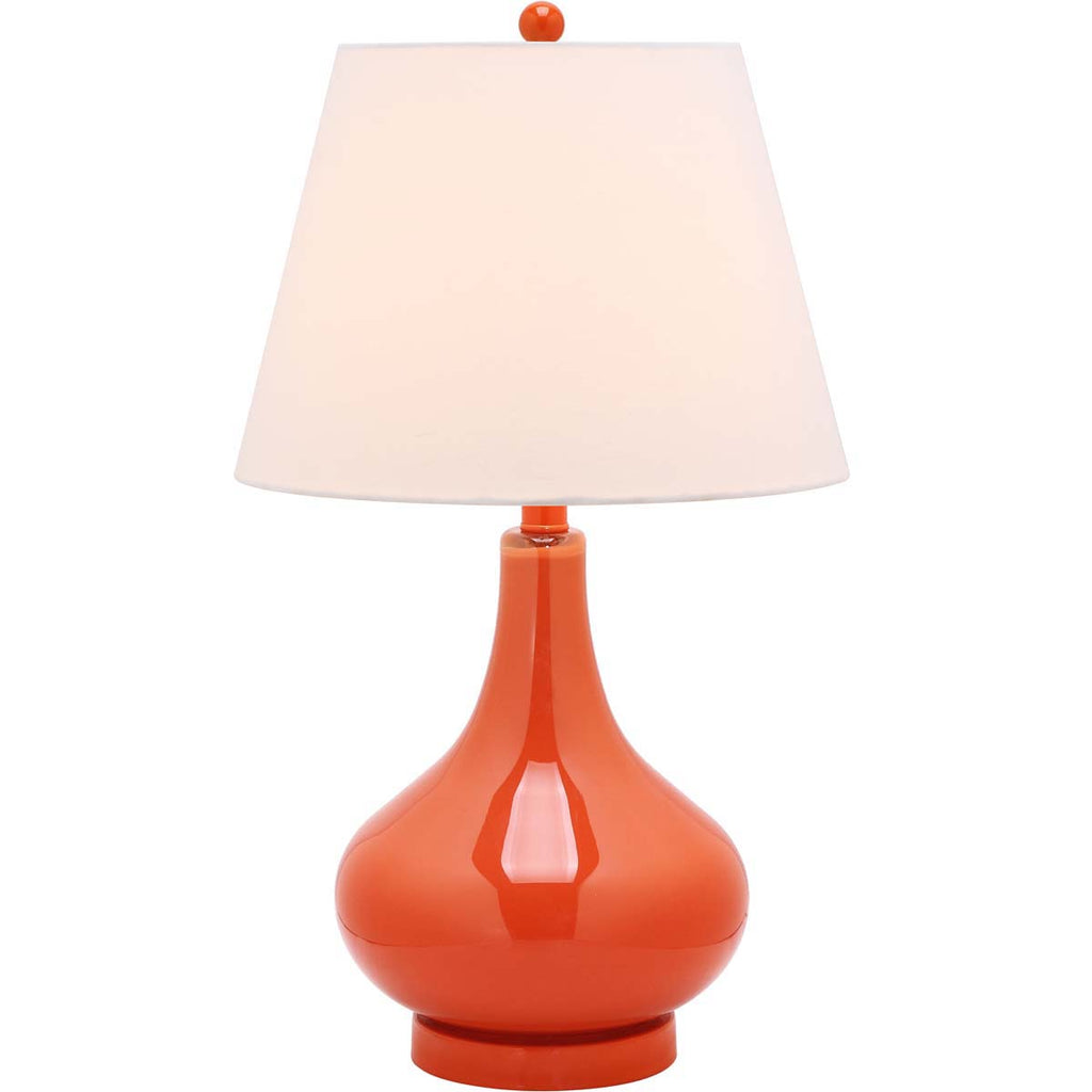 Safavieh Amy 24 Inch H Gourd Glass Lamp - Orange