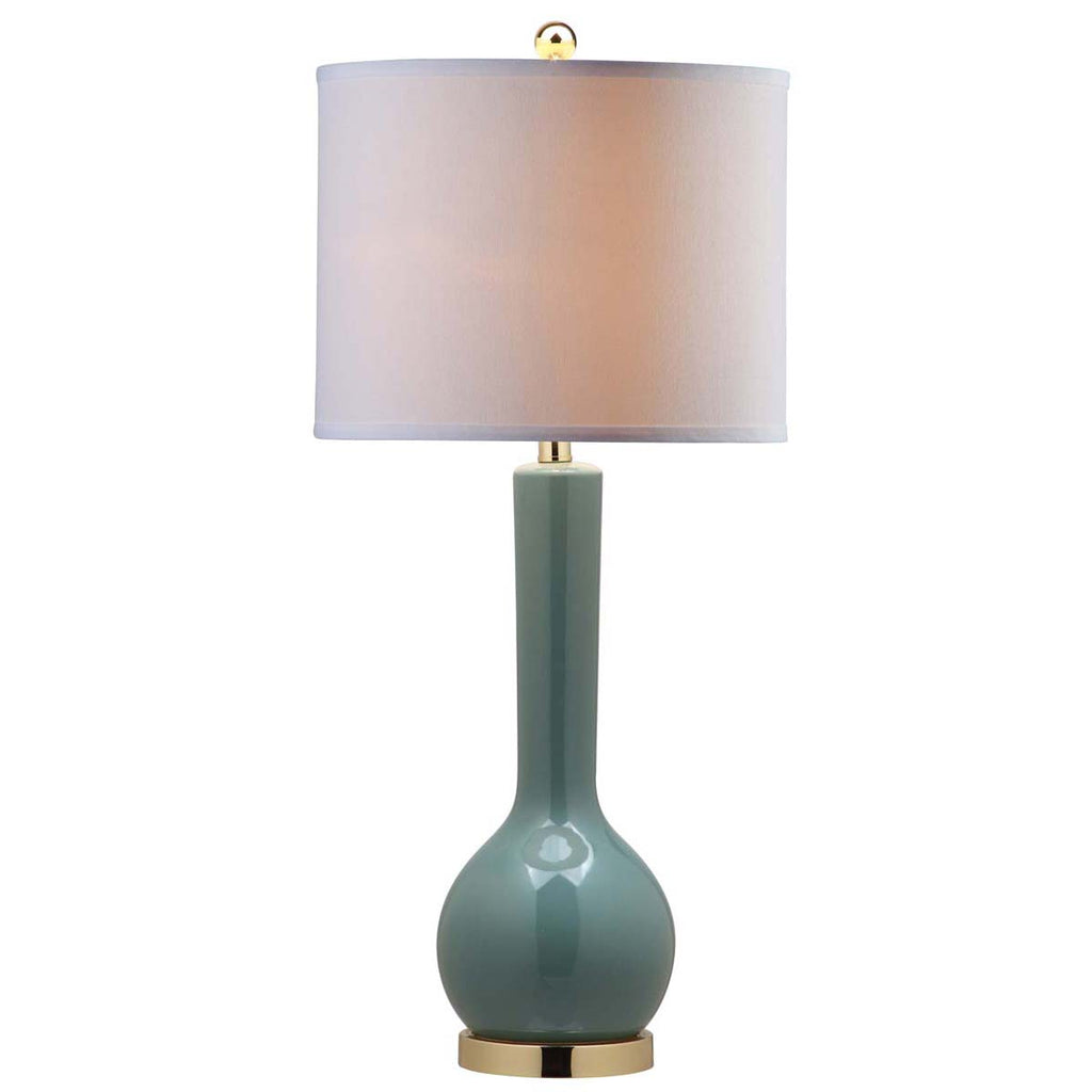 Safavieh Mae 30.5 Inch H Long Neck Ceramic Table Lamp - Light Blue