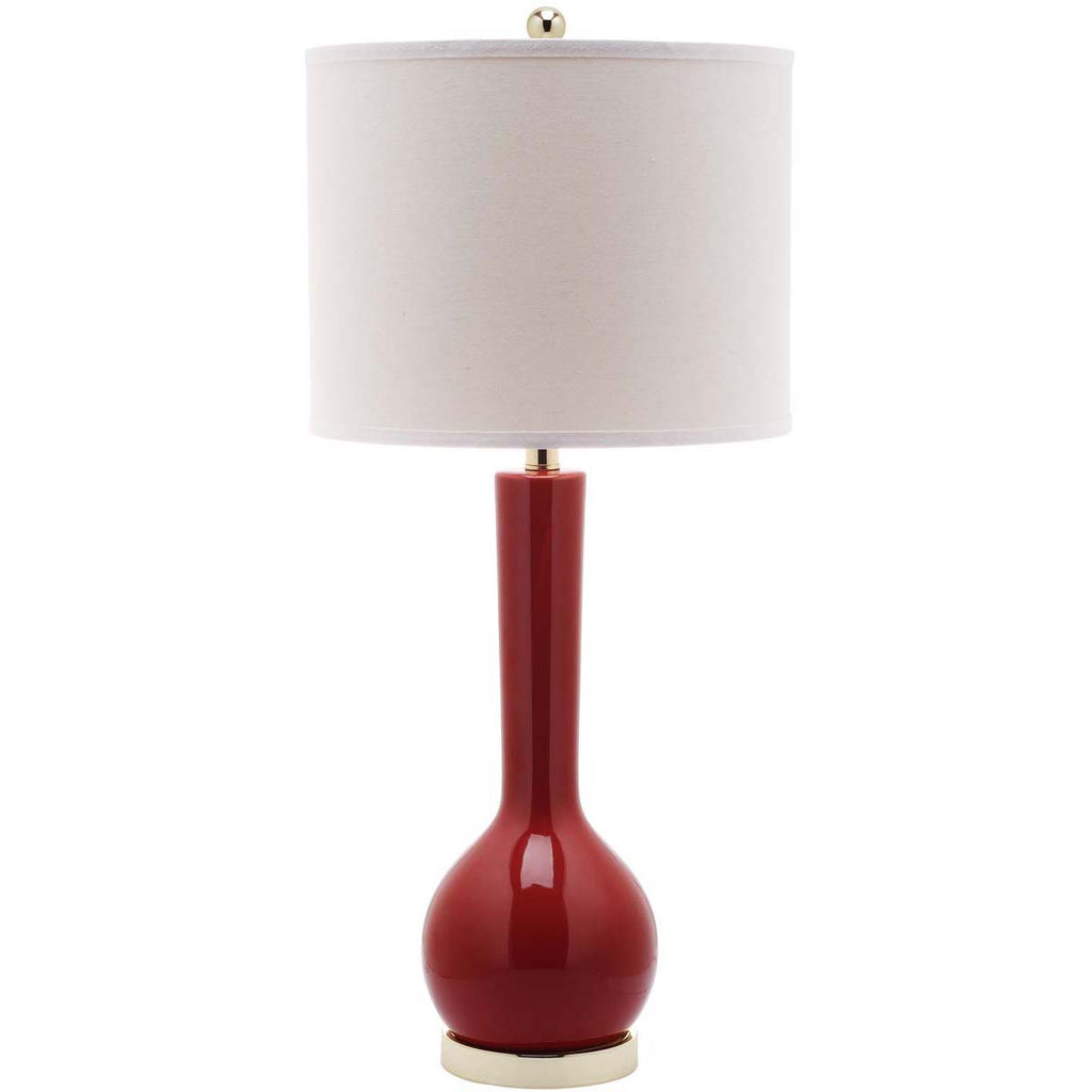 Safavieh Mae 30.5 Inch H Long Neck Ceramic Table Lamp - Red