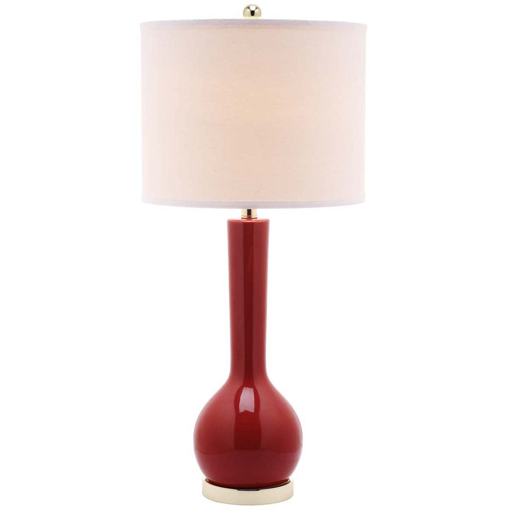 Safavieh Mae 30.5 Inch H Long Neck Ceramic Table Lamp - Red