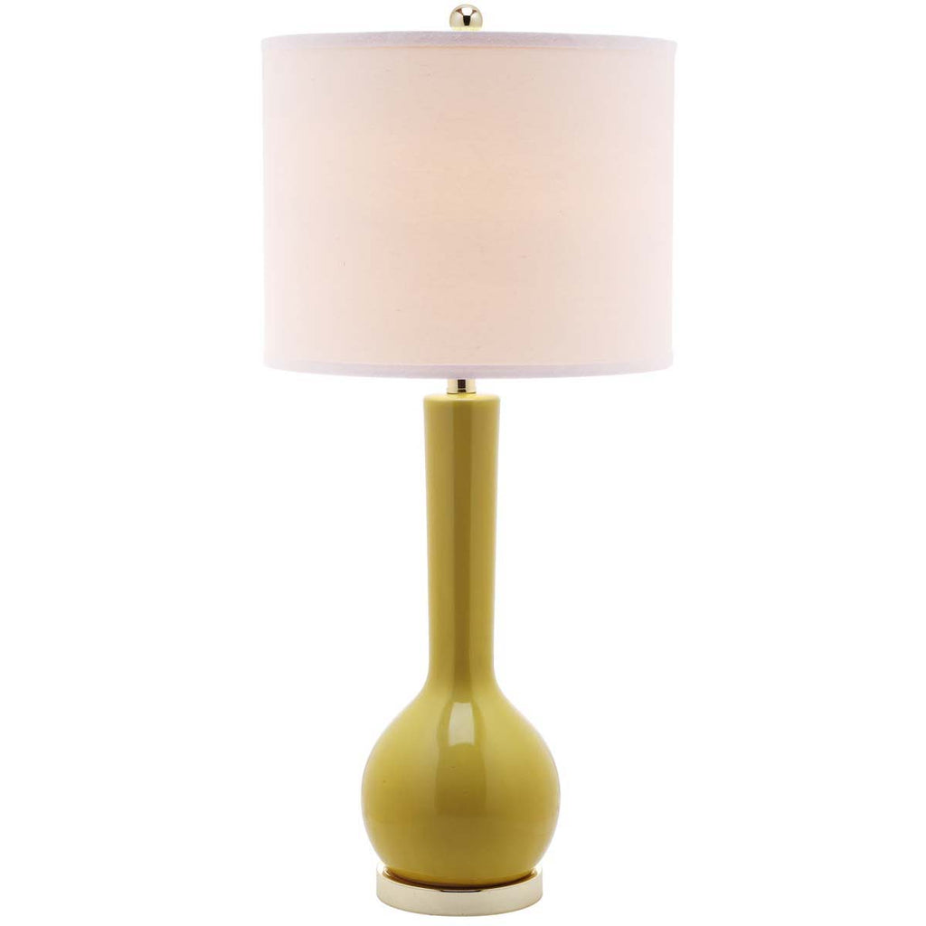 Safavieh Mae 30.5 Inch H Long Neck Ceramic Table Lamp - Yellow