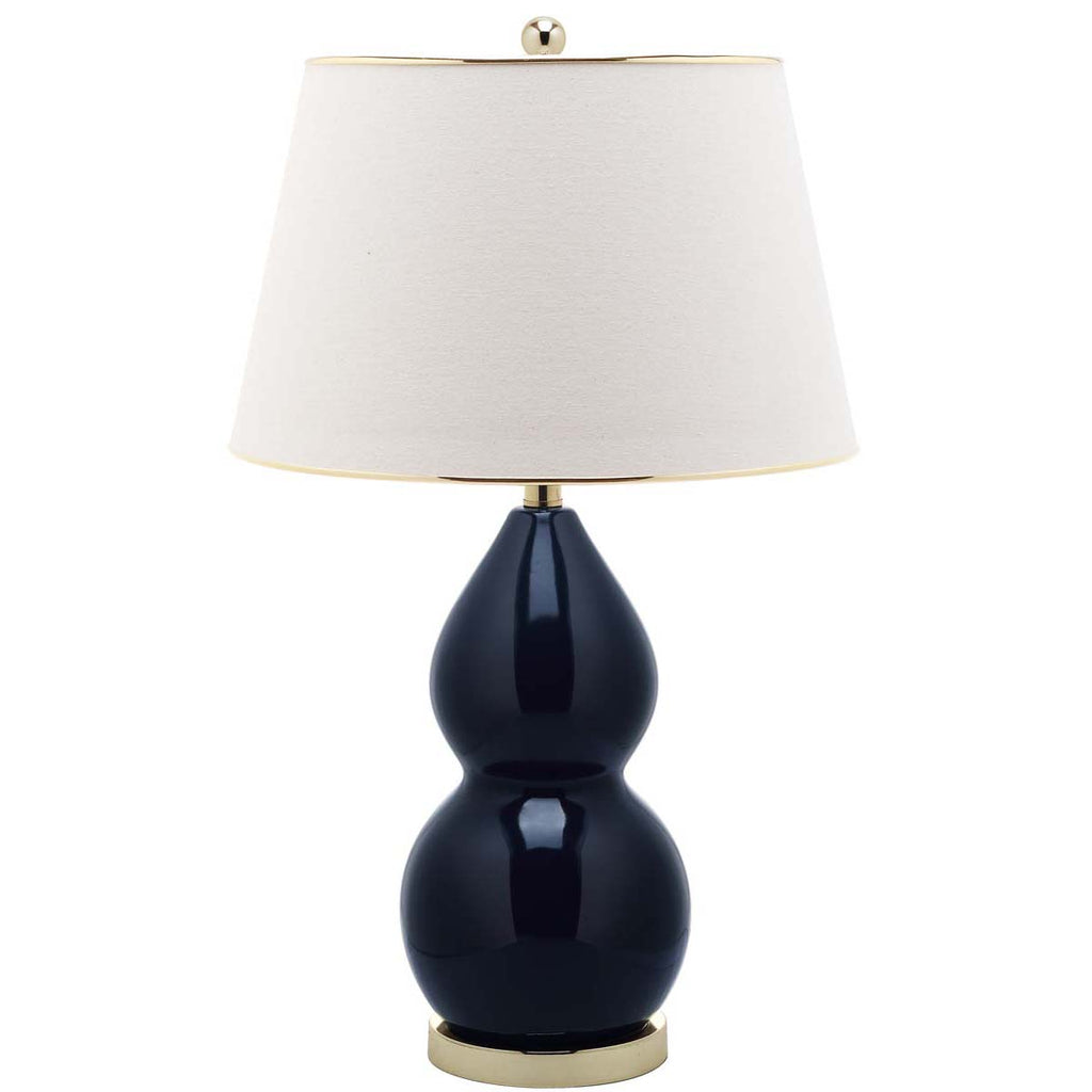 Safavieh Jill 26.5 Inch H Double  Gourd Ceramic Lamp - Navy